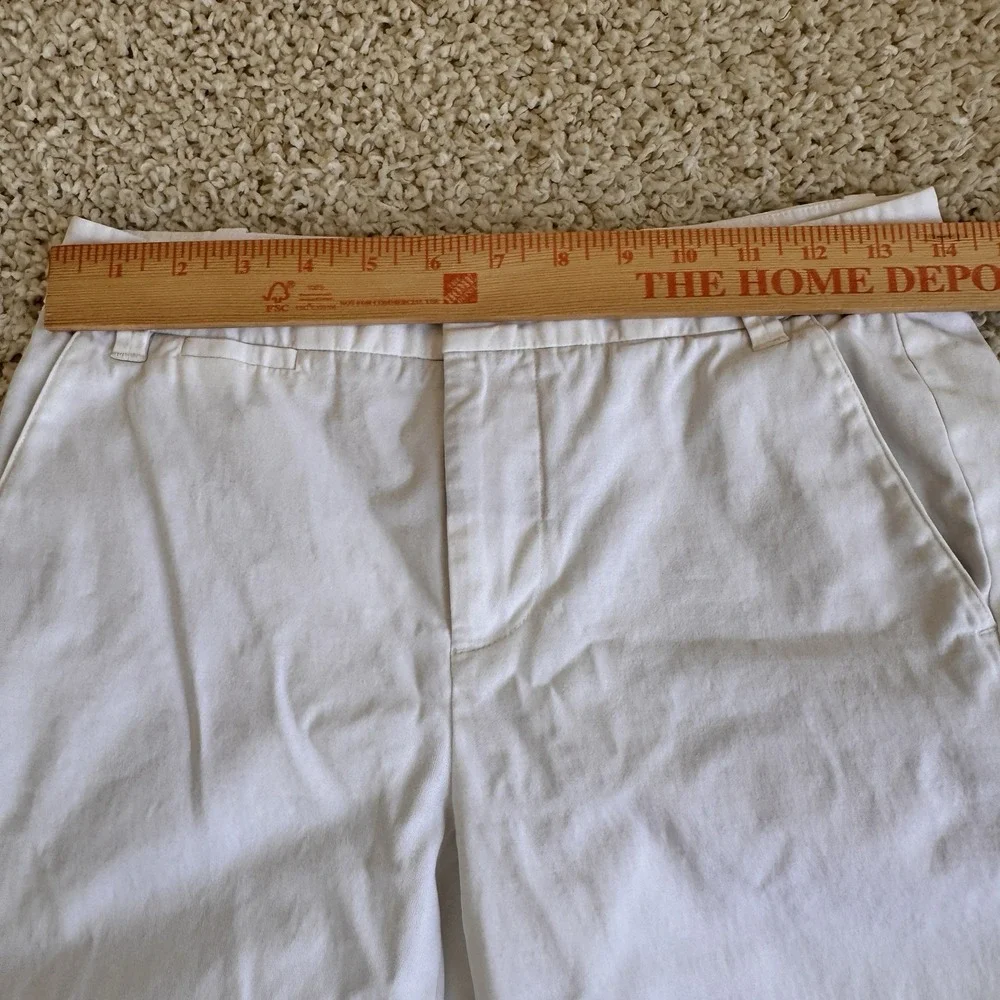 Vince Women's White Bermuda Shorts Size 2 Cotton Linen Stretch Casual Summer